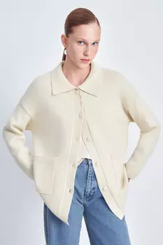 Кардиган свободного силуэта с отложным воротником