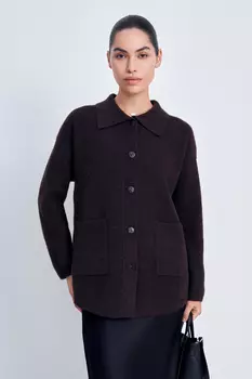 Кардиган свободного силуэта с отложным воротником