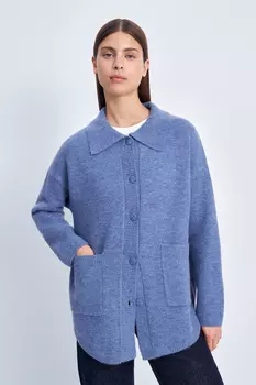 Кардиган свободного силуэта с отложным воротником