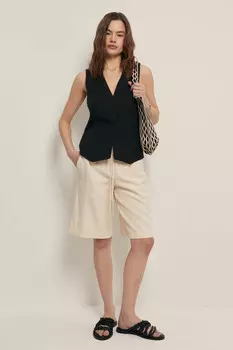 Льняные шорты женские стиля casual