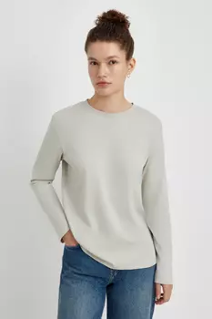 Лонгслив из хлопка прямого силуэта