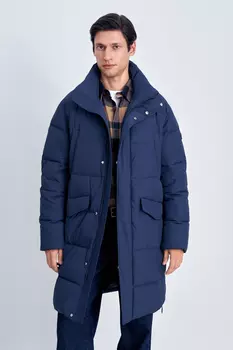 Однобортное пальто с капюшоном