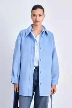 Однобортное полупальто из шерсти