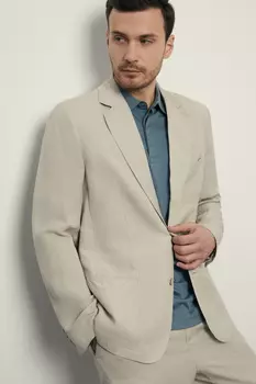 Однобортный пиджак с добавлением льна