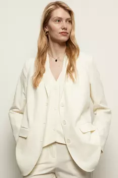 Однобортный жакет с добавлением льна