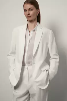 Однобортный жакет с добавлением льна