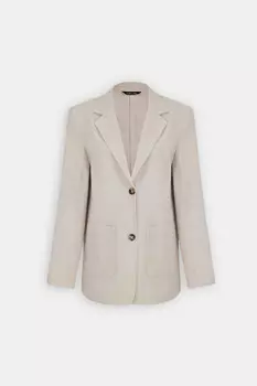 Однобортный жакет с накладными карманами