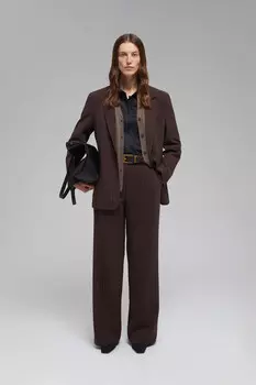 Однобортный жакет в полоску