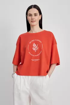 Оверсайз футболка с принтом