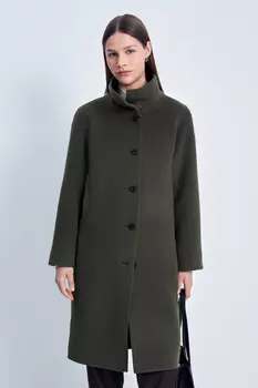 Пальто из шерсти и шелка