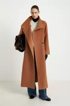 Пальто из шерсти и шелка