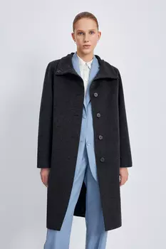 Пальто из шерсти и шелка