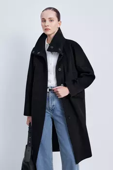 Пальто из шерсти и шелка