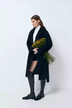 Пальто из шерсти с поясом