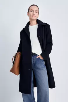 Пальто средней длины прямого силуэта