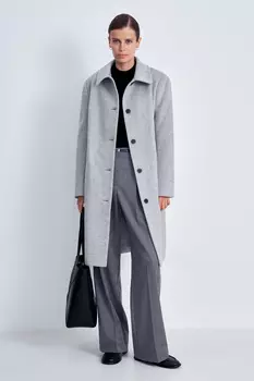 Пальто средней длины прямого силуэта