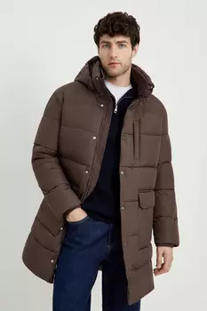 Пальто утепленное с воротником-стойкой