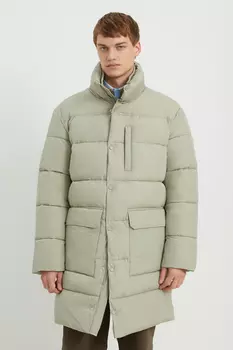 Пальто утепленное с воротником-стойкой