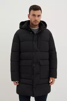 Пальто утепленное с воротником-стойкой