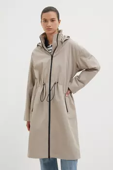 Плащ с воротником-стойкой и капюшоном