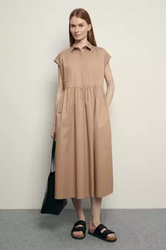 Платье из хлопка с отложным воротником