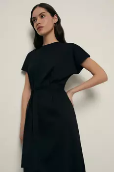 Платье из мерсеризованного хлопка с поясом