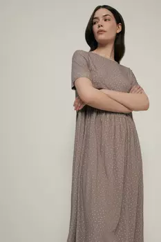 Платье миди с коротким рукавом