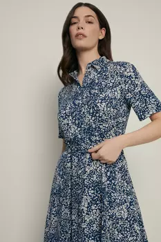 Платье с коротким рукавом и принтом