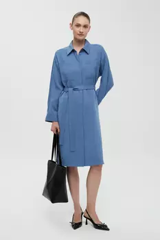Платье с нагрудными карманами и поясом