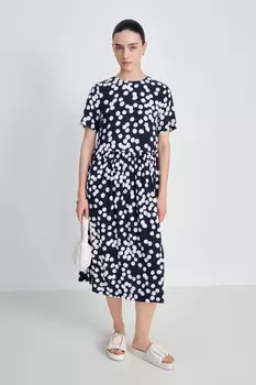 Платье с принтом в длине миди