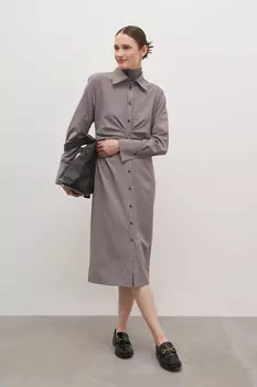 Платье в клетку с длинным рукавом