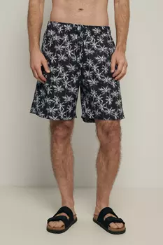 Плавательные шорты на резинке с принтом