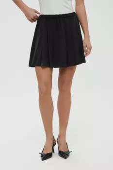 Плисированная юбка-мини на резинке