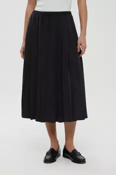 Плиссированная юбка миди на резинке