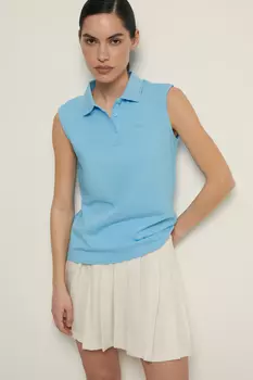 Поло без рукавов приталенного силуэта