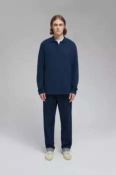 Поло из хлопка пике с длинным рукавом