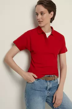 Поло приталенного силуэта с вышивкой