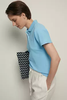 Поло приталенного силуэта с вышивкой