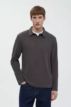 Поло с длинным рукавом из хлопка