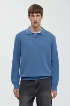 Поло с длинным рукавом из хлопка