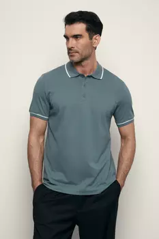 Поло с контрастной отделкой