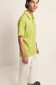 Поло свободного силуэта в полоску