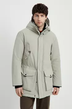 Полупальто утепленное с капюшоном