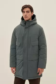 Полупальто утепленное с контрастной отделкой