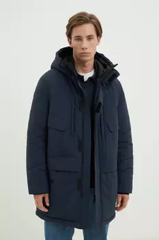 Полупальто утепленное с контрастной отделкой