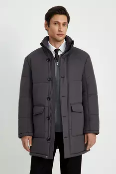 Полупальто утепленное с воротником-стойкой