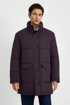 Полупальто утепленное с воротником-стойкой