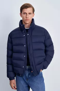 Пуховая стеганая куртка с капюшоном