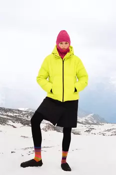 Пуховик с воротником-стойкой