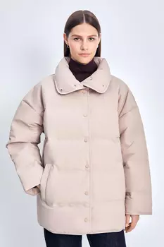 Пуховик с воротником-стойкой